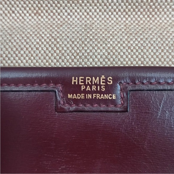 Hermes Bordeaux Leather Clutch Jige GM - Picture 8 of 14